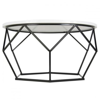 Konferenční stolek DIAMOND 40x70 cm černá/bílá