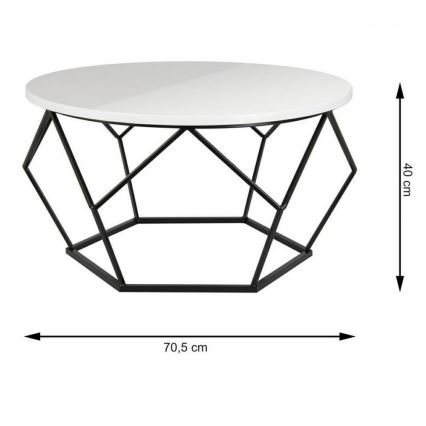 Konferenční stolek DIAMOND 40x70 cm černá/bílá