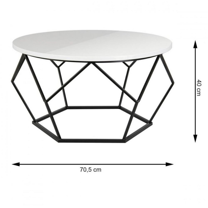 Konferenční stolek DIAMOND 40x70 cm černá/bílá