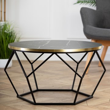 Konferenční stolek DIAMOND 40x70 cm černá/zlatá