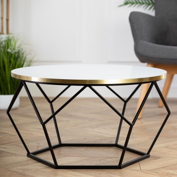 Konferenční stolek DIAMOND 40x70 cm zlatá/černá/bílá