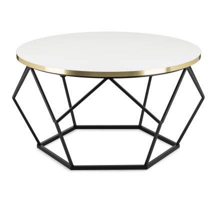 Konferenční stolek DIAMOND 40x70 cm zlatá/černá/bílá