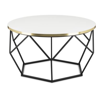 Konferenční stolek DIAMOND 40x70 cm zlatá/černá/bílá