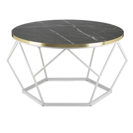 Konferenční stolek DIAMOND 40x70 cm zlatá/černá/bílá