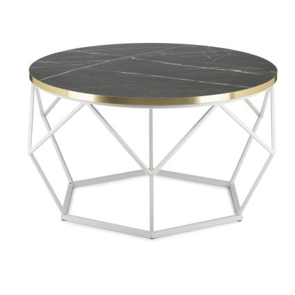 Konferenční stolek DIAMOND 40x70 cm zlatá/černá/bílá
