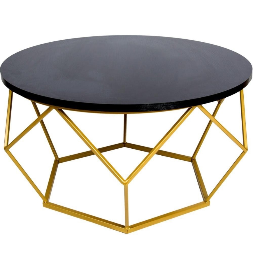 Konferenční stolek DIAMOND 40x70 cm zlatá/černá