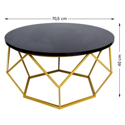 Konferenční stolek DIAMOND 40x70 cm zlatá/černá