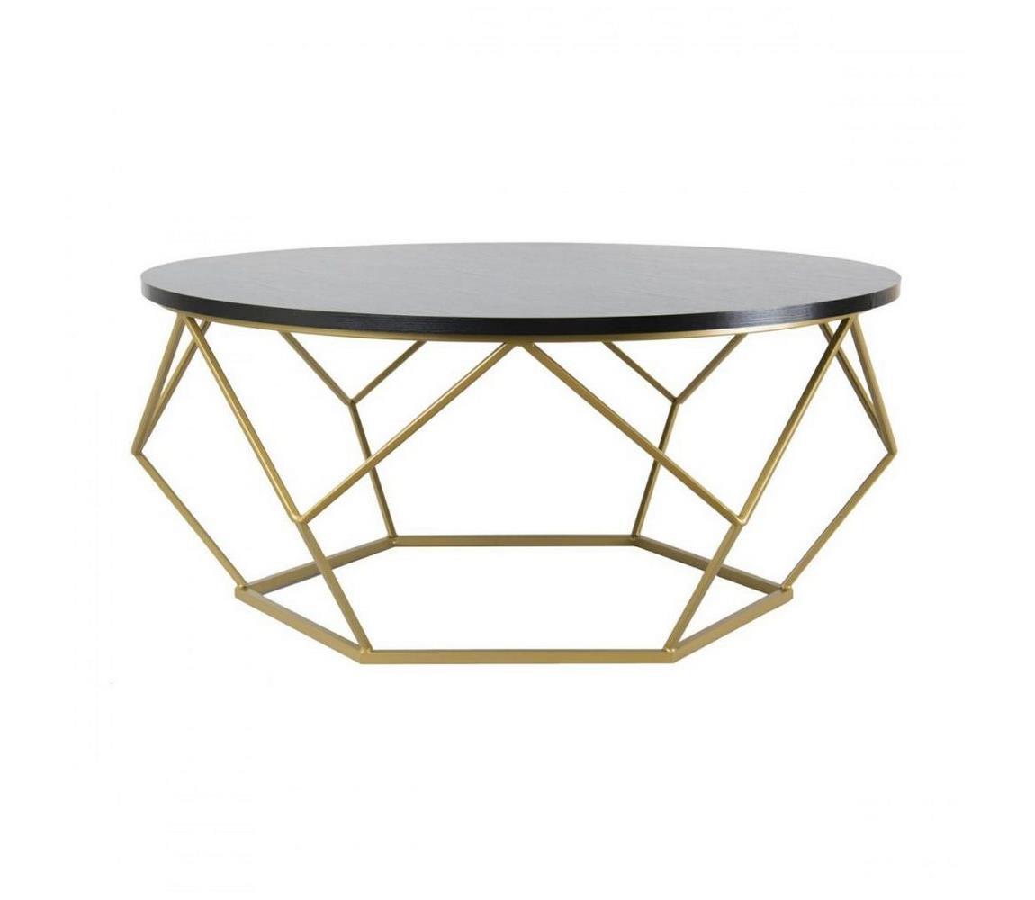 HowHomely Konferenční stolek DIAMOND 41,5x90 cm zlatá/černá 