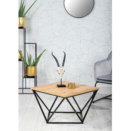 Konferenční stolek DIAMOND 60x60 cm černá/hnědá