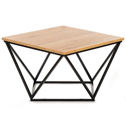 Konferenční stolek DIAMOND 60x60 cm černá/hnědá
