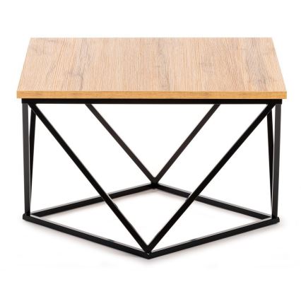 Konferenční stolek DIAMOND 60x60 cm černá/hnědá