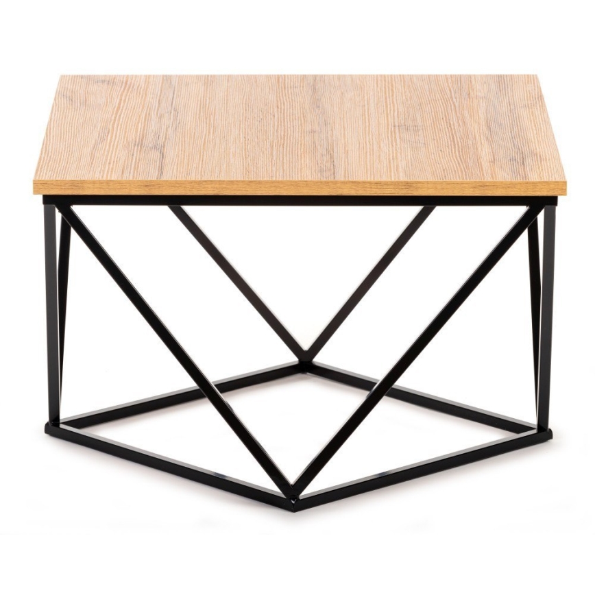 Konferenční stolek DIAMOND 60x60 cm černá/hnědá