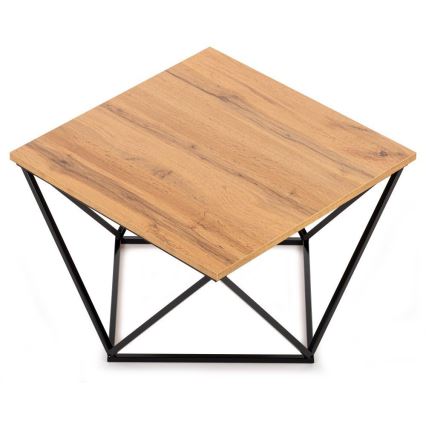 Konferenční stolek DIAMOND 60x60 cm černá/hnědá