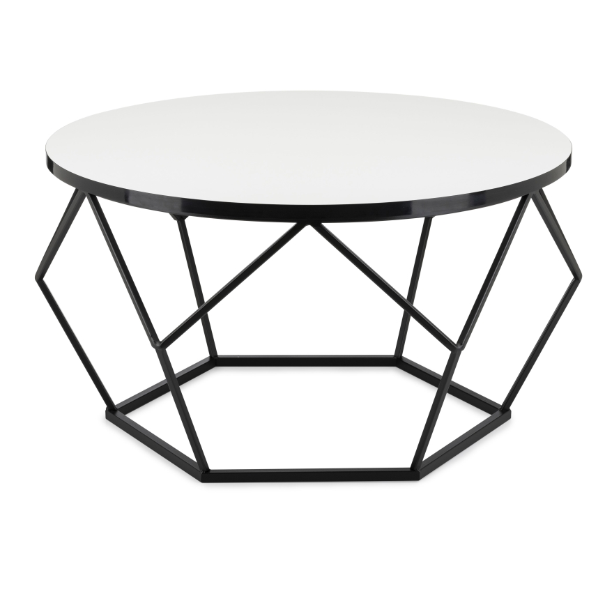 Konferenční stolek DIAMOND 70 cm bílá/černá