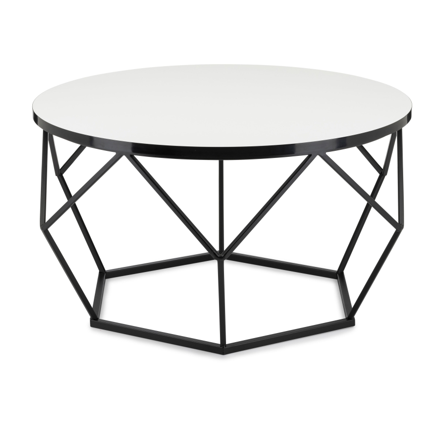 Konferenční stolek DIAMOND 70 cm bílá/černá