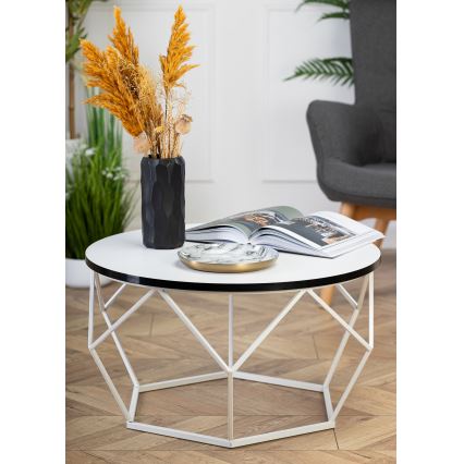 Konferenční stolek DIAMOND 70 cm černá/bílá