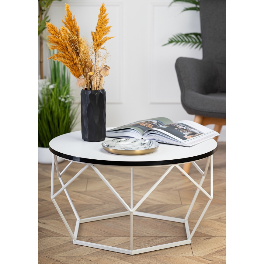 Konferenční stolek DIAMOND 70 cm černá/bílá