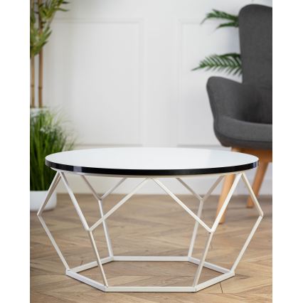 Konferenční stolek DIAMOND 70 cm černá/bílá