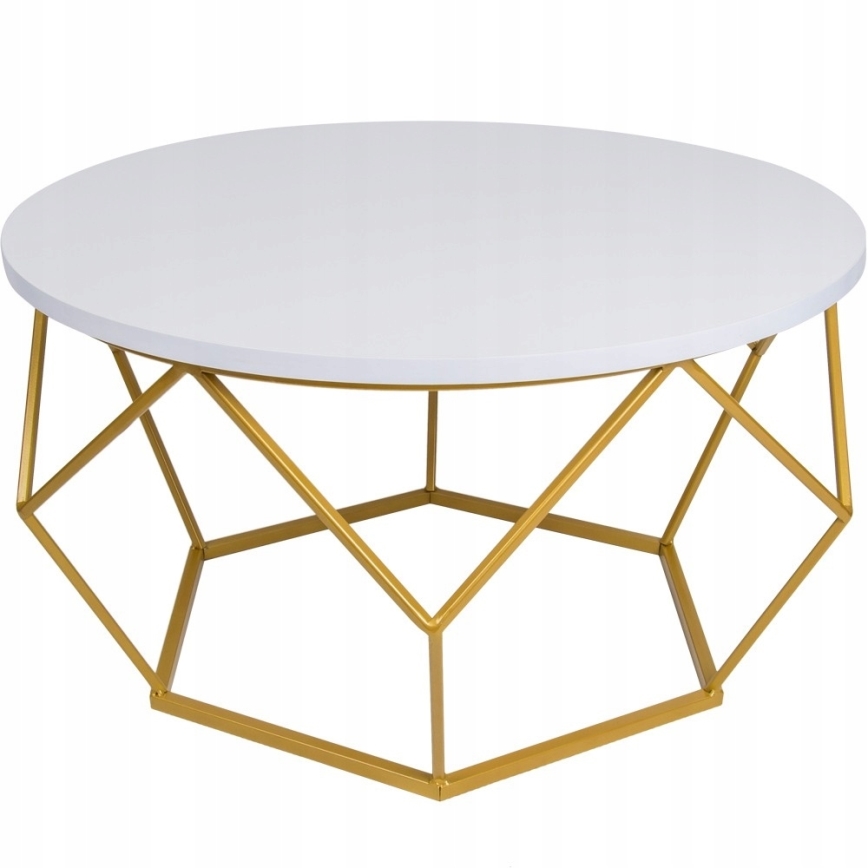 Konferenční stolek DIAMOND 70 cm zlatá/bílá