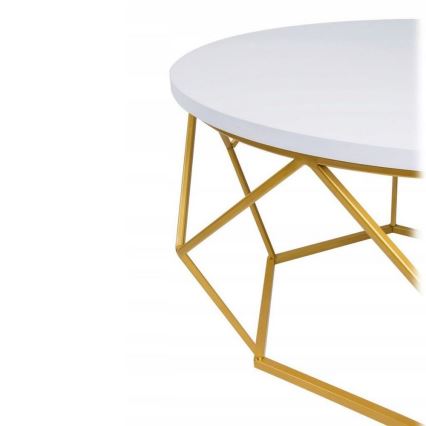 Konferenční stolek DIAMOND 70 cm zlatá/bílá