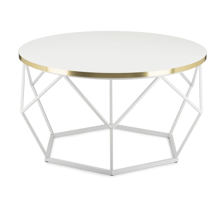 Konferenční stolek DIAMOND 70 cm zlatá/bílá