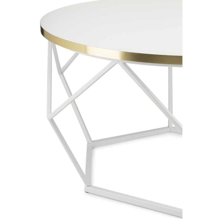 Konferenční stolek DIAMOND 70 cm zlatá/bílá