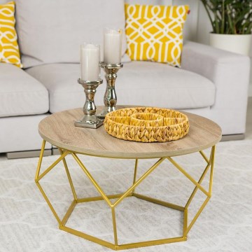 Konferenční stolek DIAMOND 70 cm zlatá/černá