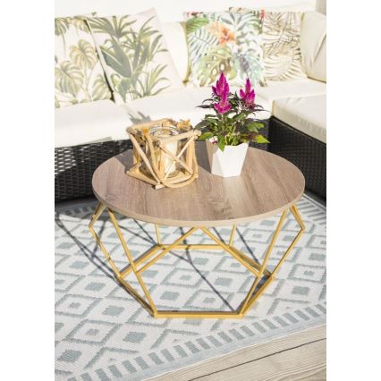 Konferenční stolek DIAMOND 70 cm zlatá/černá