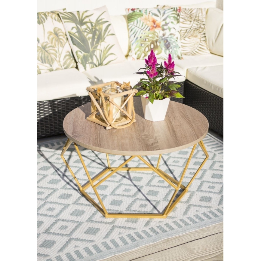 Konferenční stolek DIAMOND 70 cm zlatá/černá