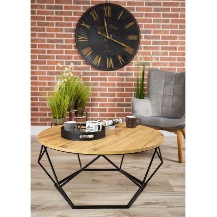 Konferenční stolek DIAMOND 90 cm černá/hnědá