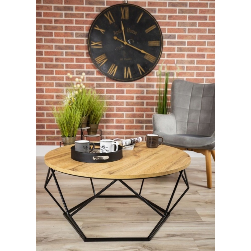 Konferenční stolek DIAMOND 90 cm černá/hnědá