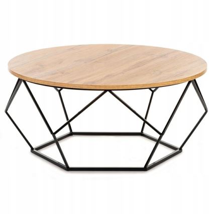 Konferenční stolek DIAMOND 90 cm černá/hnědá
