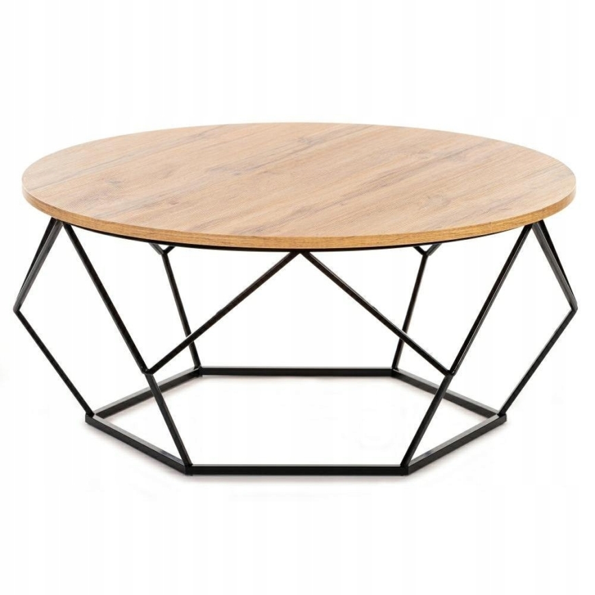 Konferenční stolek DIAMOND 90 cm černá/hnědá