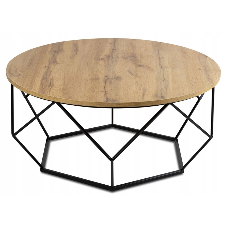 Konferenční stolek DIAMOND 90 cm černá/hnědá