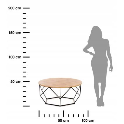 Konferenční stolek DIAMOND 90 cm černá/hnědá