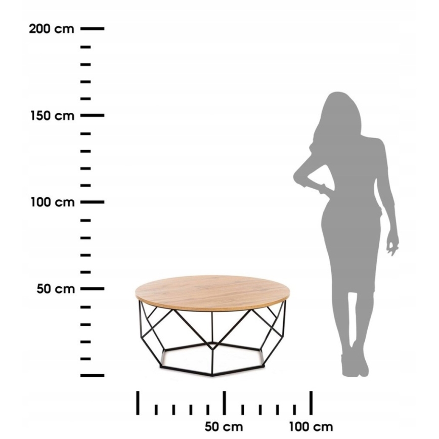 Konferenční stolek DIAMOND 90 cm černá/hnědá