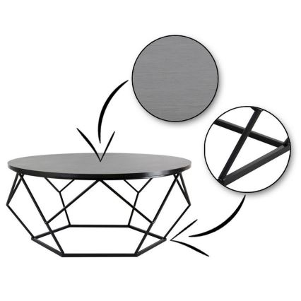 Konferenční stolek DIAMOND 90 cm černá