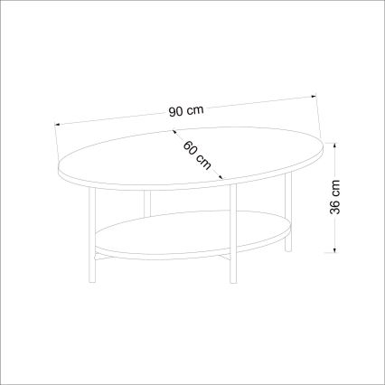 Konferenční stolek ELIS 36x90 cm dub/bílá