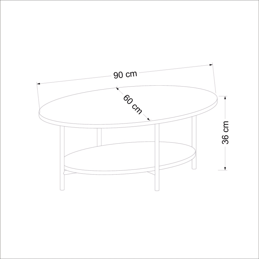 Konferenční stolek ELIS 90x60 cm dub/bílá