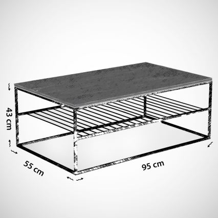 Konferenční stolek ETNA 43x95 cm hnědá/černá