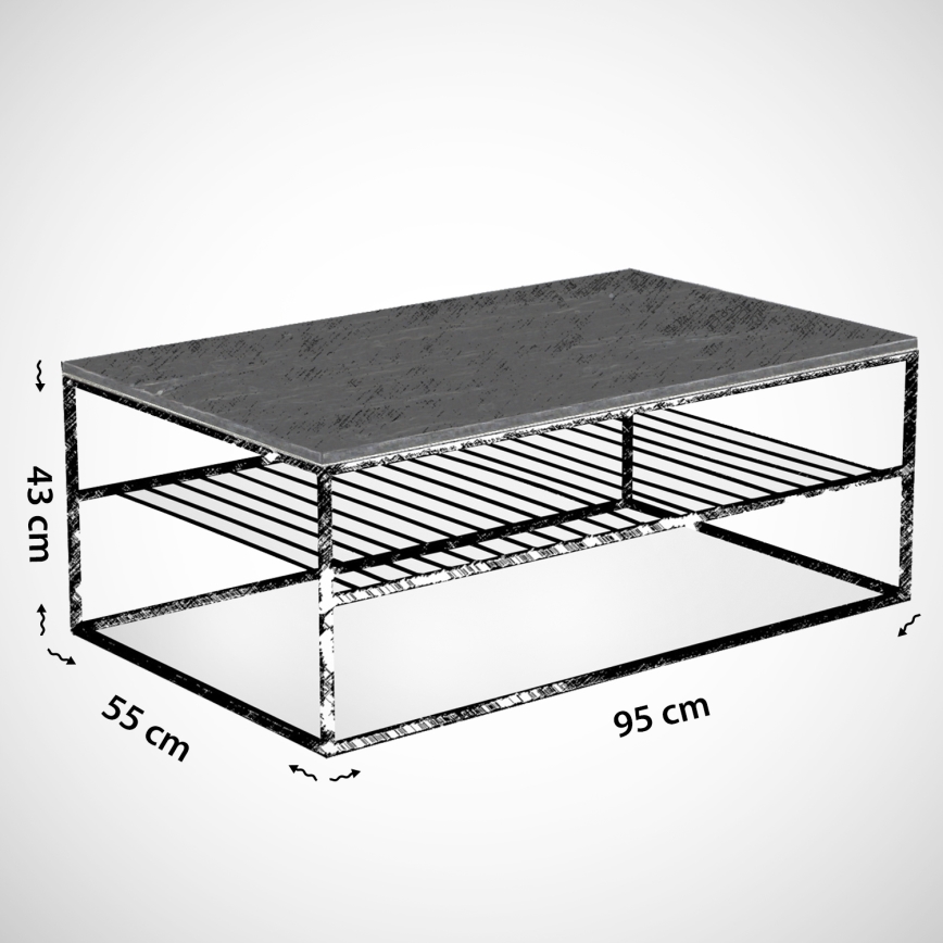 Konferenční stolek ETNA 43x95 cm hnědá/černá