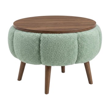 Konferenční stolek FELPO pr. 45 cm zelená/ořech