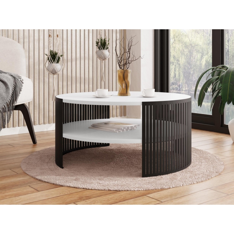 Konferenční stolek FIKOLI 40x75 cm černá/bílá