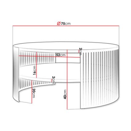 Konferenční stolek FIKOLI 75 cm černá/bílá