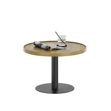 Konferenční stolek FOCUS pr. 60 cm dub/černá