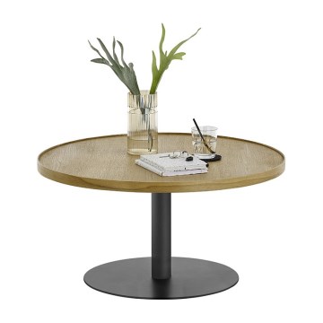 Konferenční stolek FOCUS pr. 80 cm dub/černá