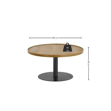 Konferenční stolek FOCUS pr. 80 cm dub/černá
