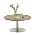 Konferenční stolek FOCUS pr. 80 cm dub/nerez