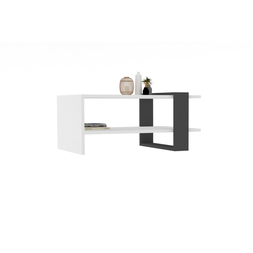 Konferenční stolek FUNDA 35x80 cm bílá/antracit
