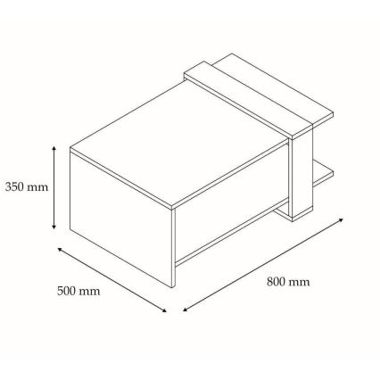 Konferenční stolek FUNDA 35x80 cm bílá/antracit